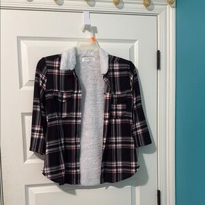 Plaid Shirt with Faux Fur Lining